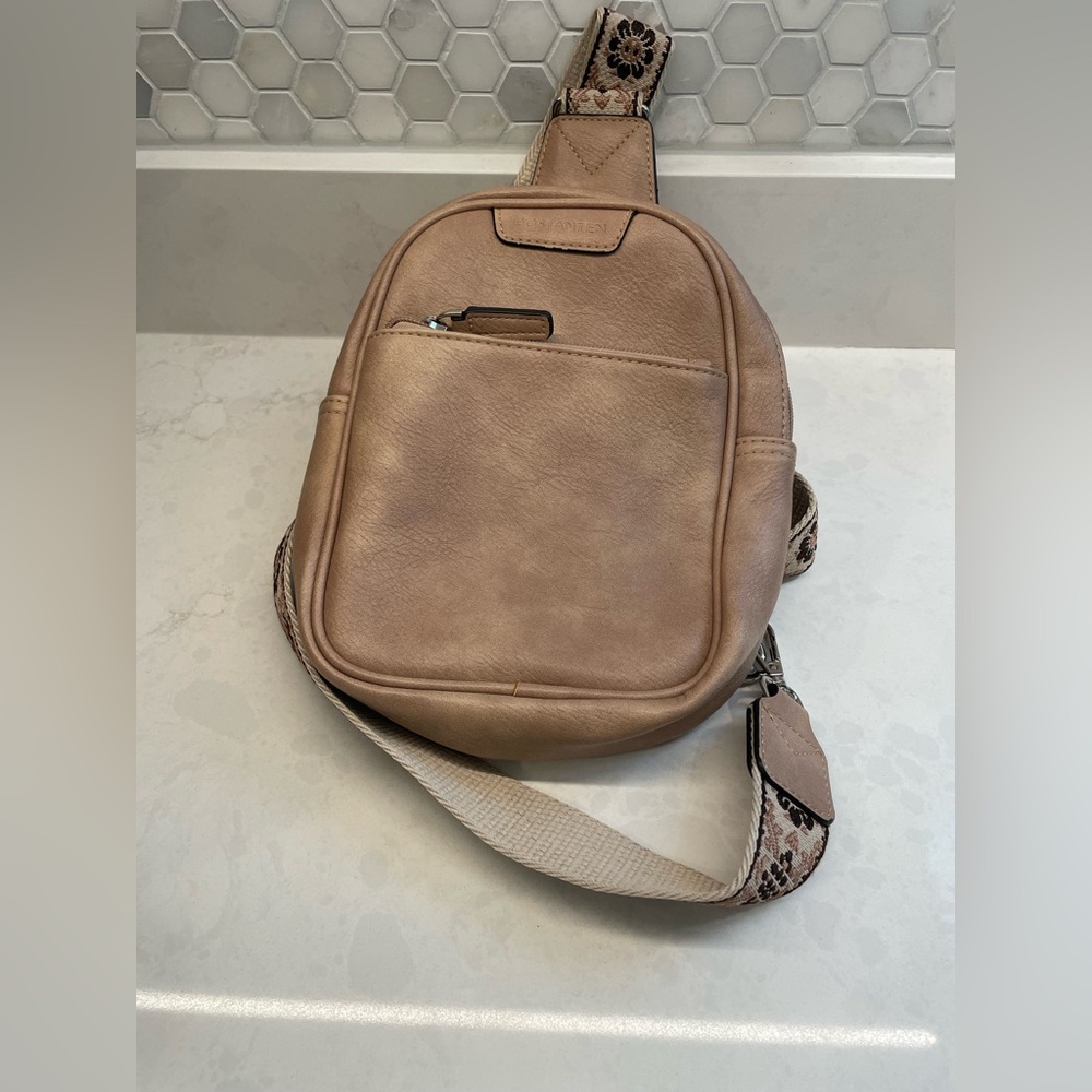 Bostanten Anti-Theft Shoulder Strap Crossbody Bag Light Brown‎